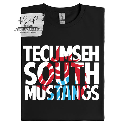 Tecumseh South Mustangs Knockout Block ~ Tecumseh South PTO Fundraiser ~ HH617