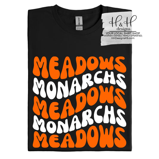 Meadows Monarchs Retro Wavy ~ Meadows PTO Fundraiser 2026 ~ HH666