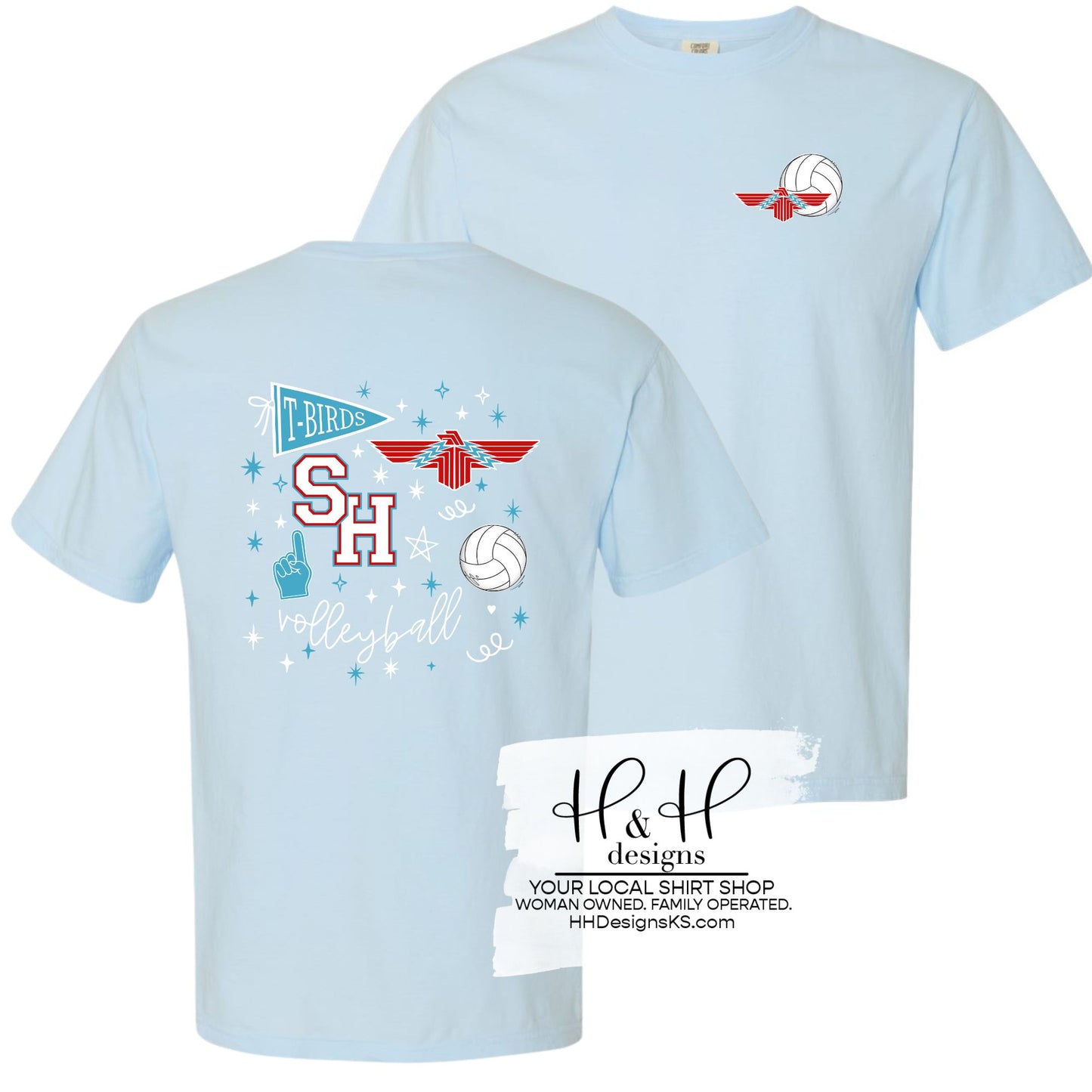 Shawnee Heights Volleyball Game Day Spirit with Pocket ~ HH689