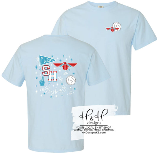 Shawnee Heights Volleyball Game Day Spirit with Pocket ~ HH689