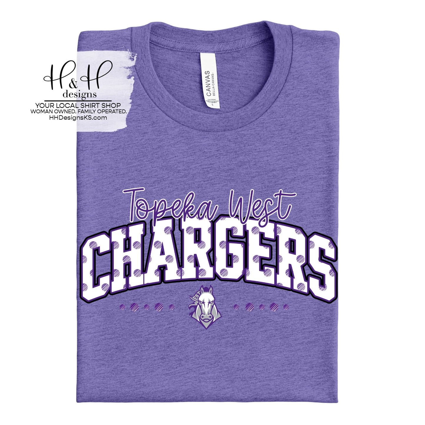 Topeka West Chargers Polka Dot Arch ~ Customize for your sport or club! ~ HH871