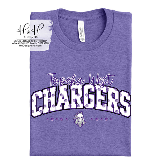 Topeka West Chargers Polka Dot Arch ~ Customize for your sport or club! ~ HH871