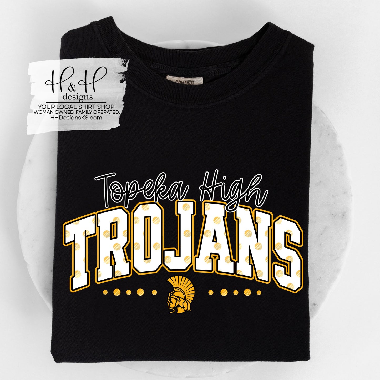 Topeka High Trojans Polka Dot Arch ~ Customize for your sport or club! ~ HH880