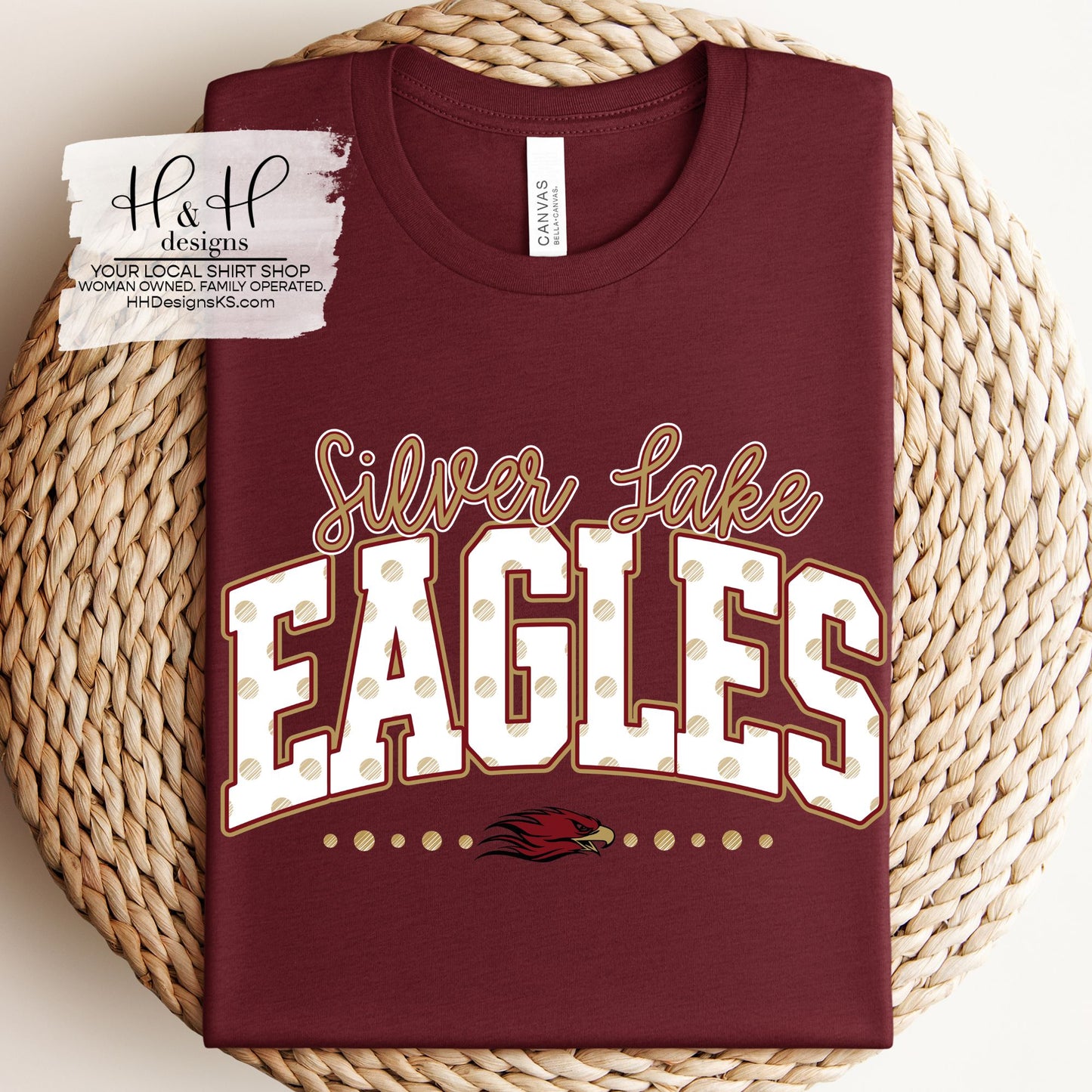 Silver Lake Eagles Polka Dot Arch ~ Customize for your sport or club! ~ HH882