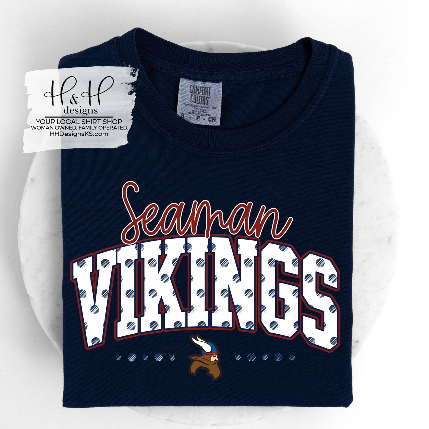 Seaman Vikings Polka Dot Arch ~ Customize for your sport or club! ~ HH885
