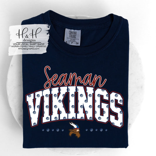 Seaman Vikings Polka Dot Arch ~ Customize for your sport or club! ~ HH885