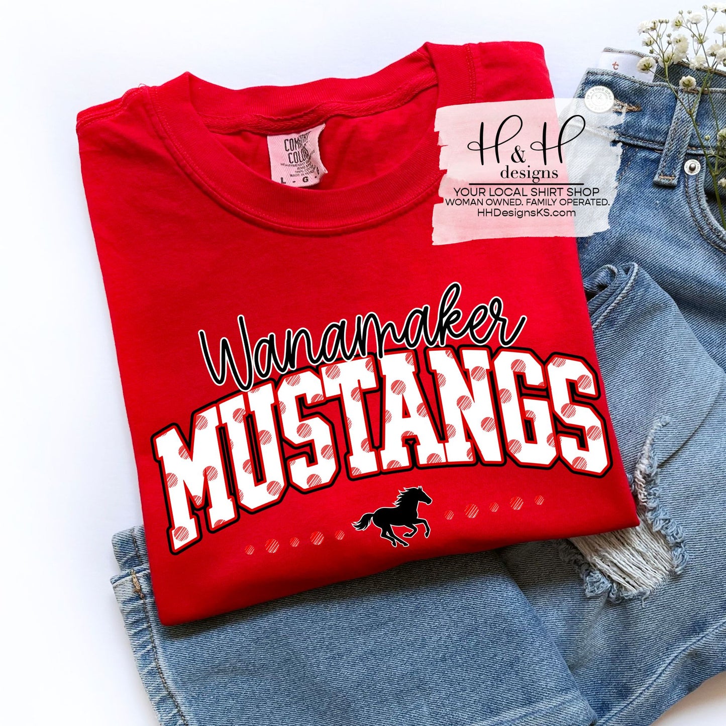 Wanamaker Mustangs Polka Dot Arch ~ HH925