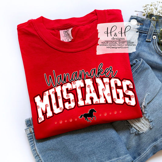 Wanamaker Mustangs Polka Dot Arch ~ HH925