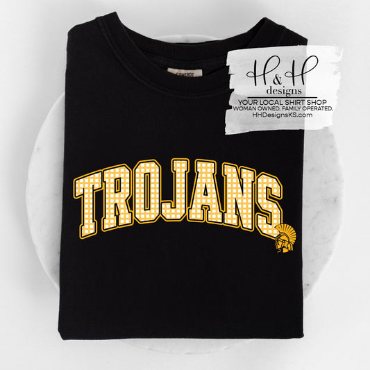 Topeka High Trojans Plaid Arch ~ Customize for your sport or club! ~ HH970~ Customize for your sport or club! ~ HH970
