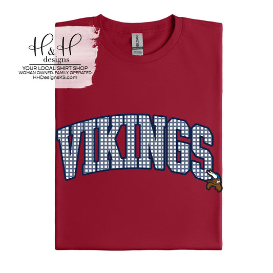 Vikings Plaid Arch ~ Customize for your sport or club! ~ HH973