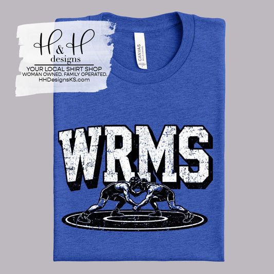 WRMS Wrestling Distressed Varsity Block ~ WRMS Wrestling ~ HH993