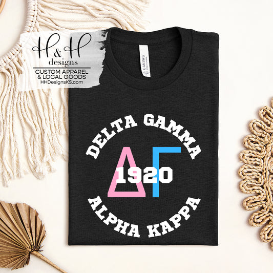 Delta Gamma Alpha Kappa Pink & Blue - Licensed Delta Gamma Apparel - HHDG112