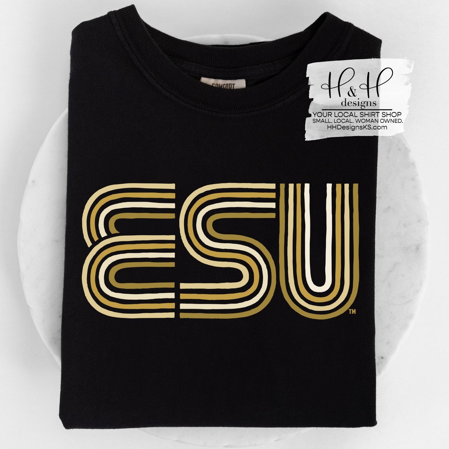 ESU Lined Initials ~ Licensed Apparel ~ HHESU117