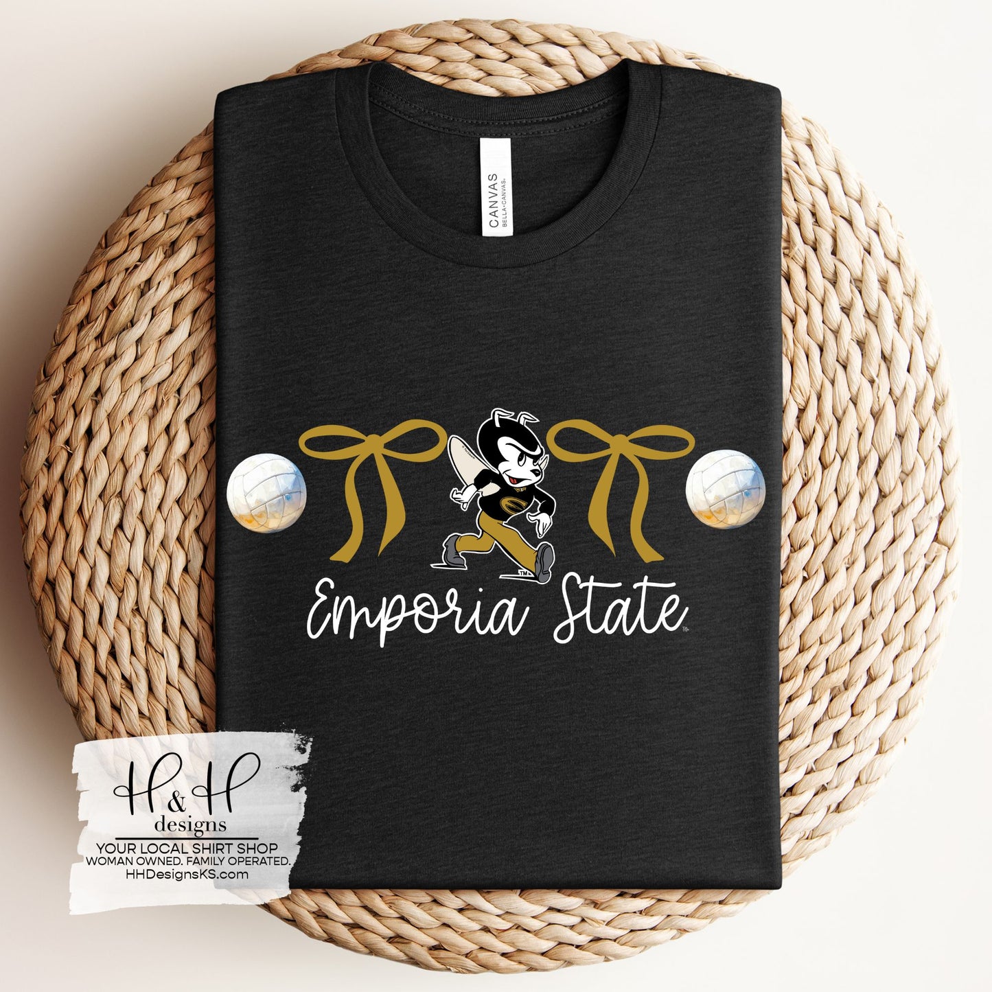 Emporia State Coquette Volleyball Bows ~ Licensed Apparel ~ HHESU130