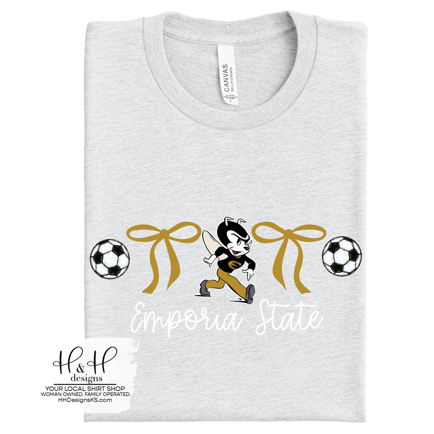 Emporia State Coquette Soccer Bows  ~ Licensed Apparel ~ HHESU134