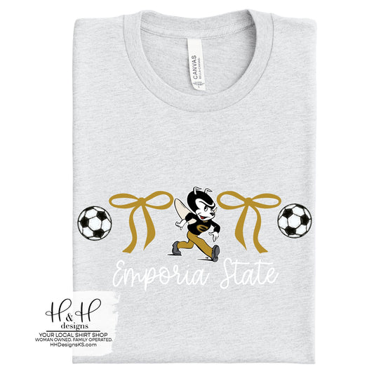 Emporia State Coquette Soccer Bows ~ Licensed Apparel ~ HHESU134