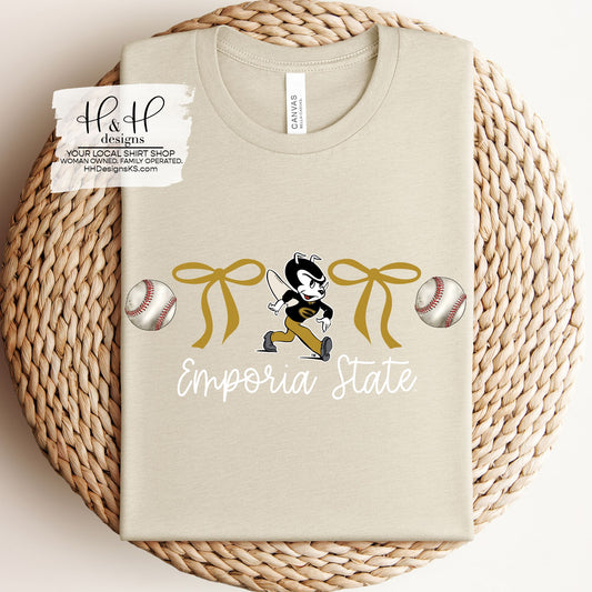 Emporia State Coquette Baseball Bows ~ Licensed Apparel ~ HHESU136
