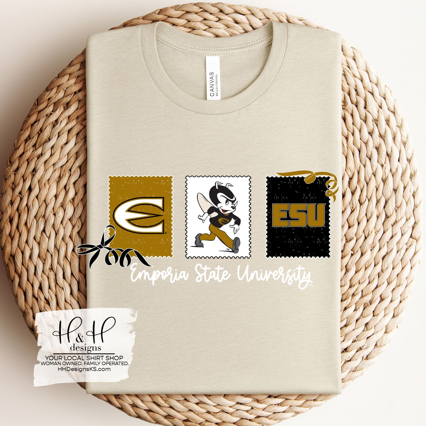 Emporia State University Stamps and Bows ~ Licensed Apparel ~ HHESU138
