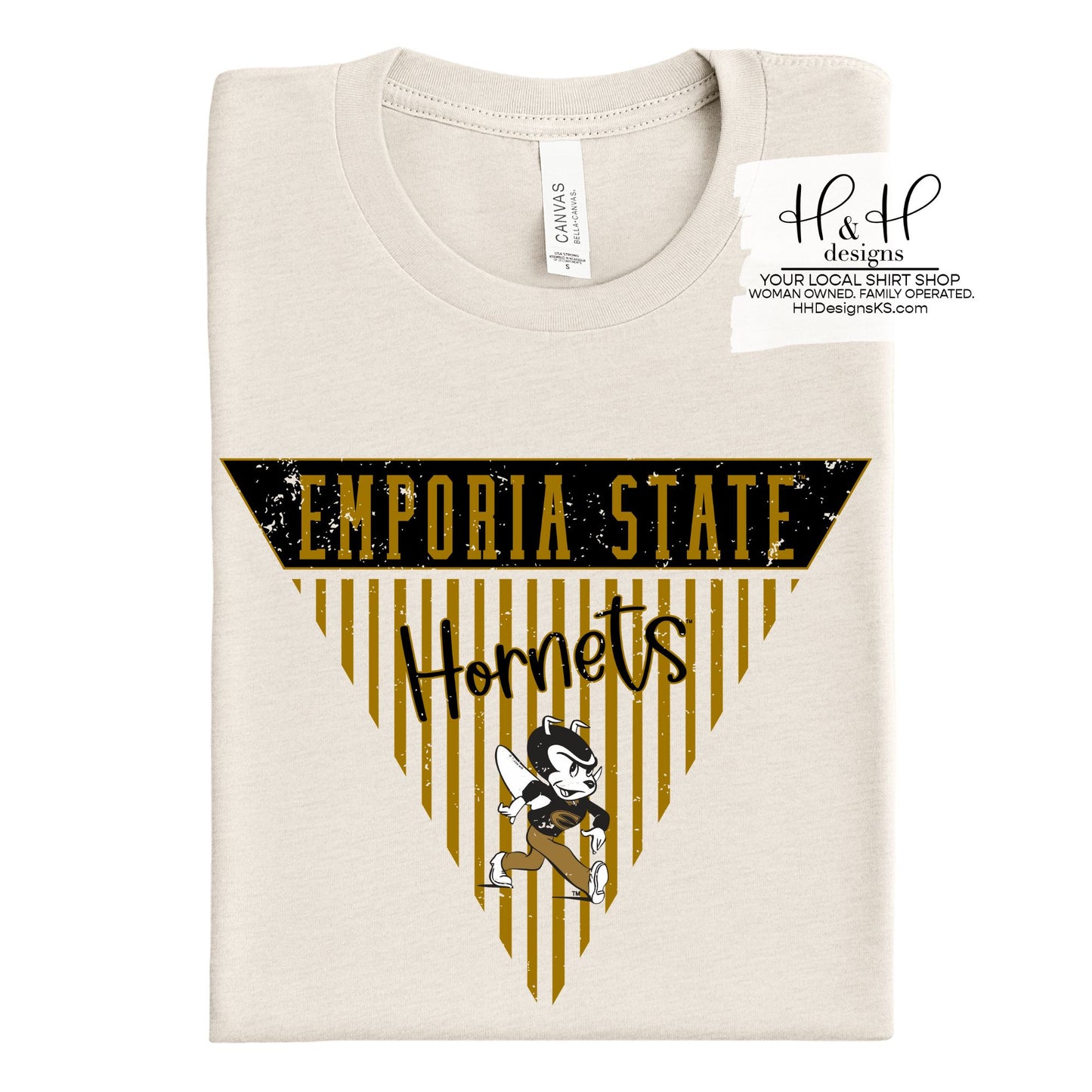 Emporia State Striped Pennant ~ Licensed Apparel ~ HHESU141
