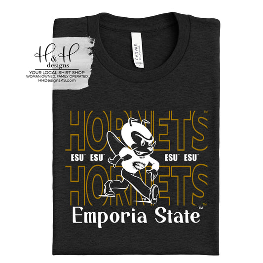 Emporia State Hornets Hallow Outline ~ Licensed Apparel ~ HHESU143