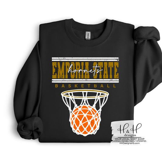 Emporia State Hornets Double Lined Basketball ~ Licensed Apparel ~ HHESU145