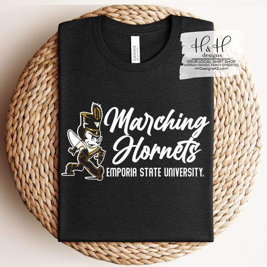Emporia State University Marching Hornets Script ~ Licensed Apparel ~ HHESU152