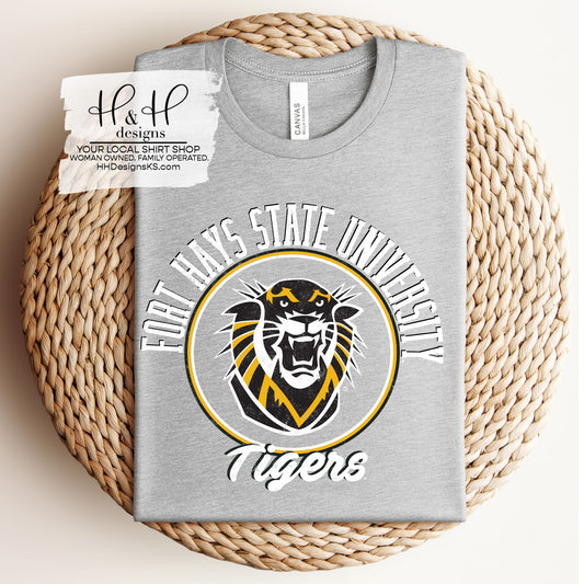 Fort Hays State Distressed round ~ Licensed Apparel ~ HHFHSU102