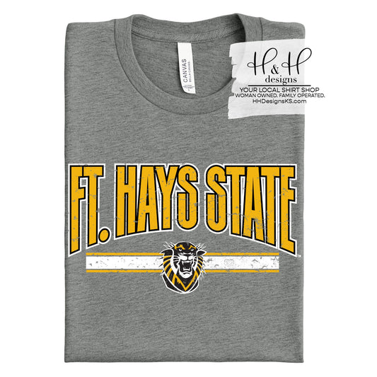 Fort Hays Distressed Warp  ~ Licensed Apparel ~ HHFHSU103