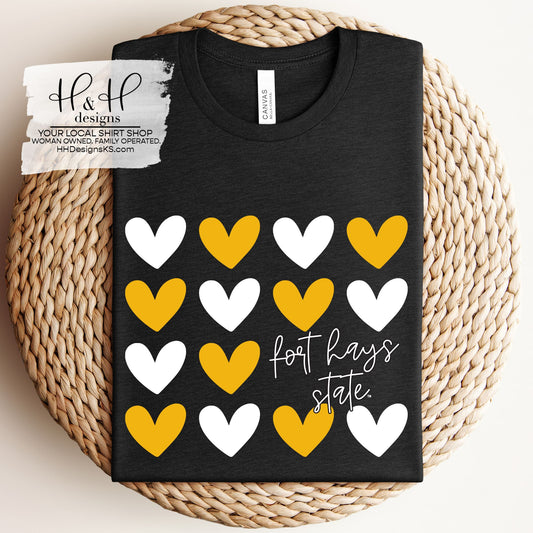 Fort Hays State Repeat Hearts ~ Licensed Apparel ~ HHFHSU112
