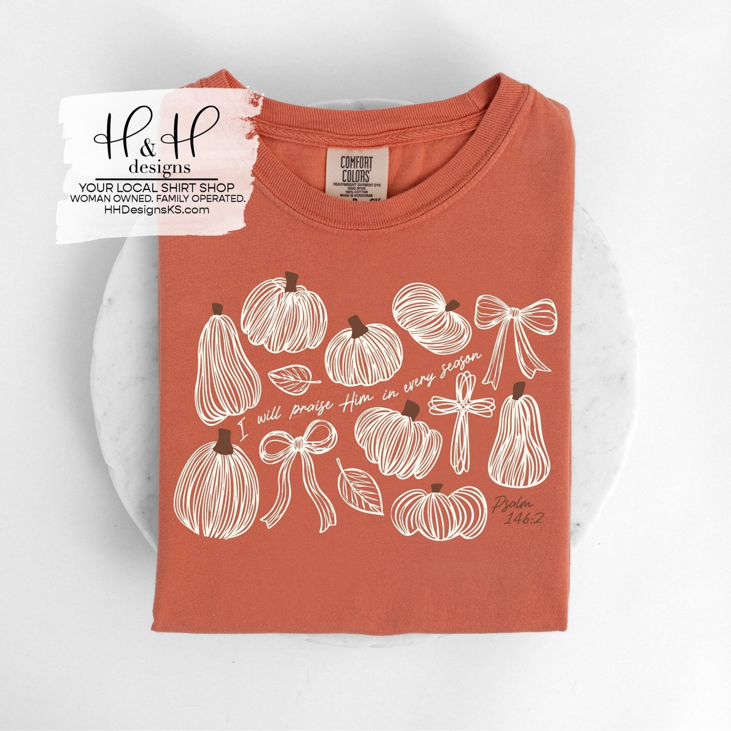 I will praise him in every season pumpkin sketch ~ HH2153