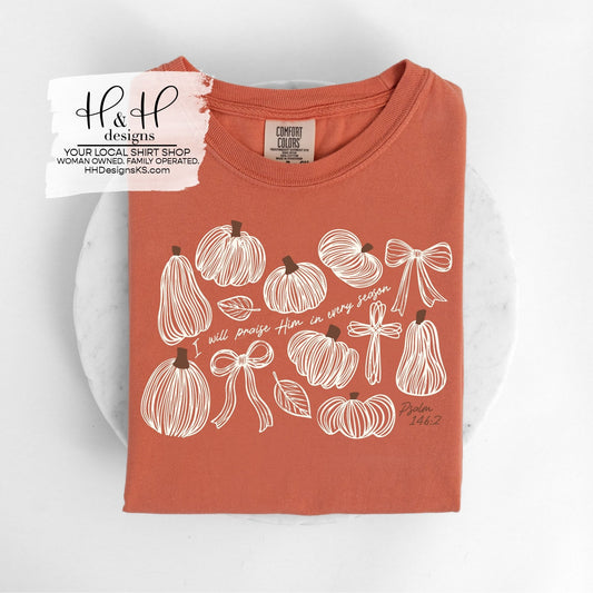 I will praise him in every season pumpkin sketch ~ HH2153