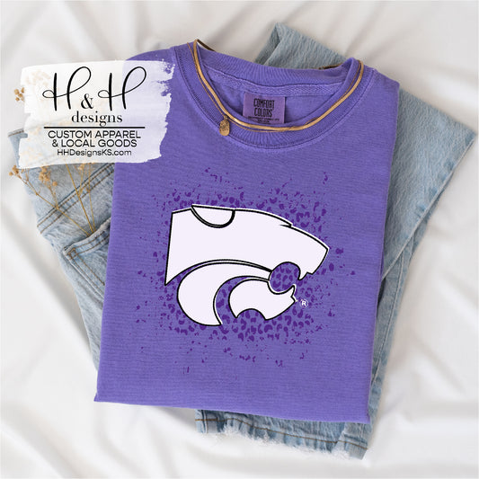 Powercat Leopard Splatter ~ HHKSU104 ~ Licensed K-State Apparel
