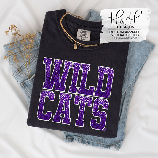 Wildcats Faux Sequin Patches ~ HHKSU129 ~ Licensed Apparel