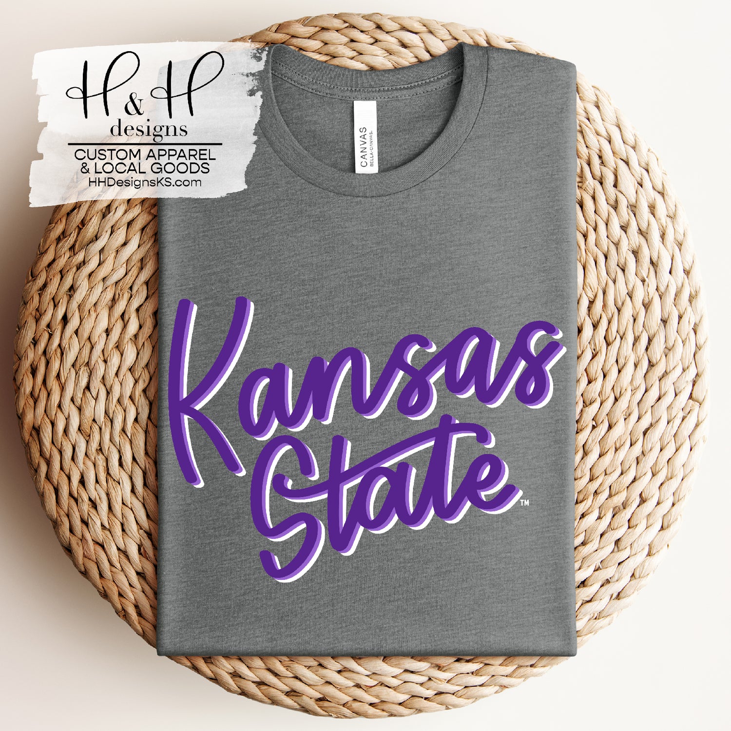 kansas state gear Kansas State Script MM ~ HHKSU130 ~ Licensed K-State Apparel – H&H Designs LLC