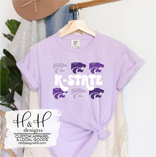 K-State Retro Powercat Repeat ~ HHKSU133 ~ Licensed K-State Apparel