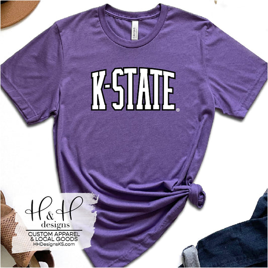 White K-State Arch ~ HHKSU136 ~ Licensed K-State Apparel