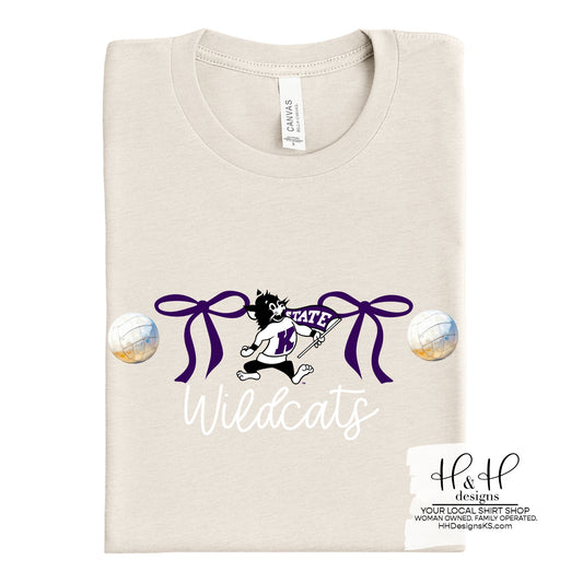 K-State Coquette Volleyball Bows ~ Licensed Apparel ~ HHKSU185