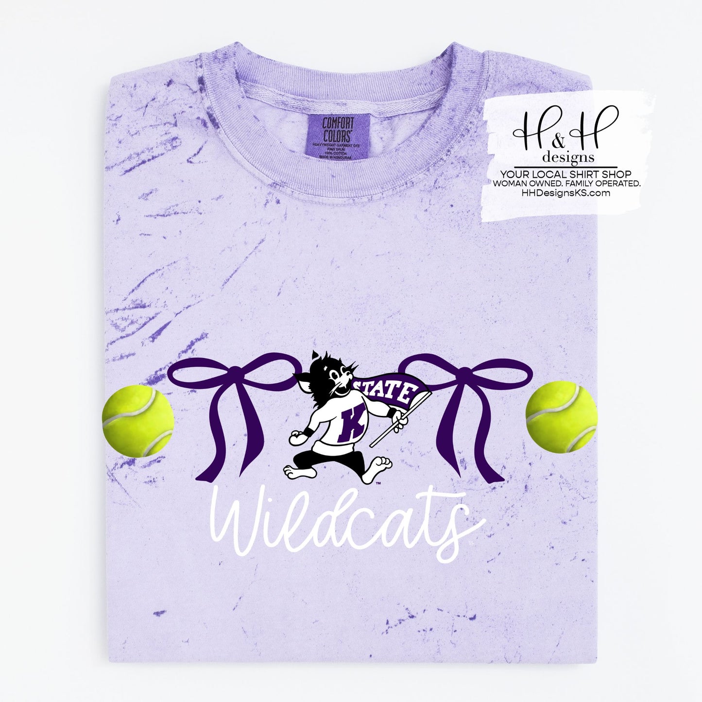 K-State Coquette Tennis Bows ~ Licensed Apparel ~ HHKSU187