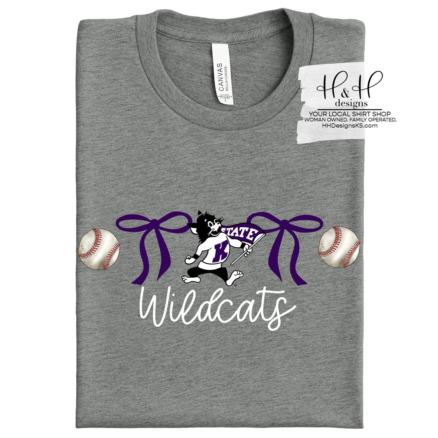 K-State Coquette Baseball Bows ~ Licensed Apparel ~ HHKSU191