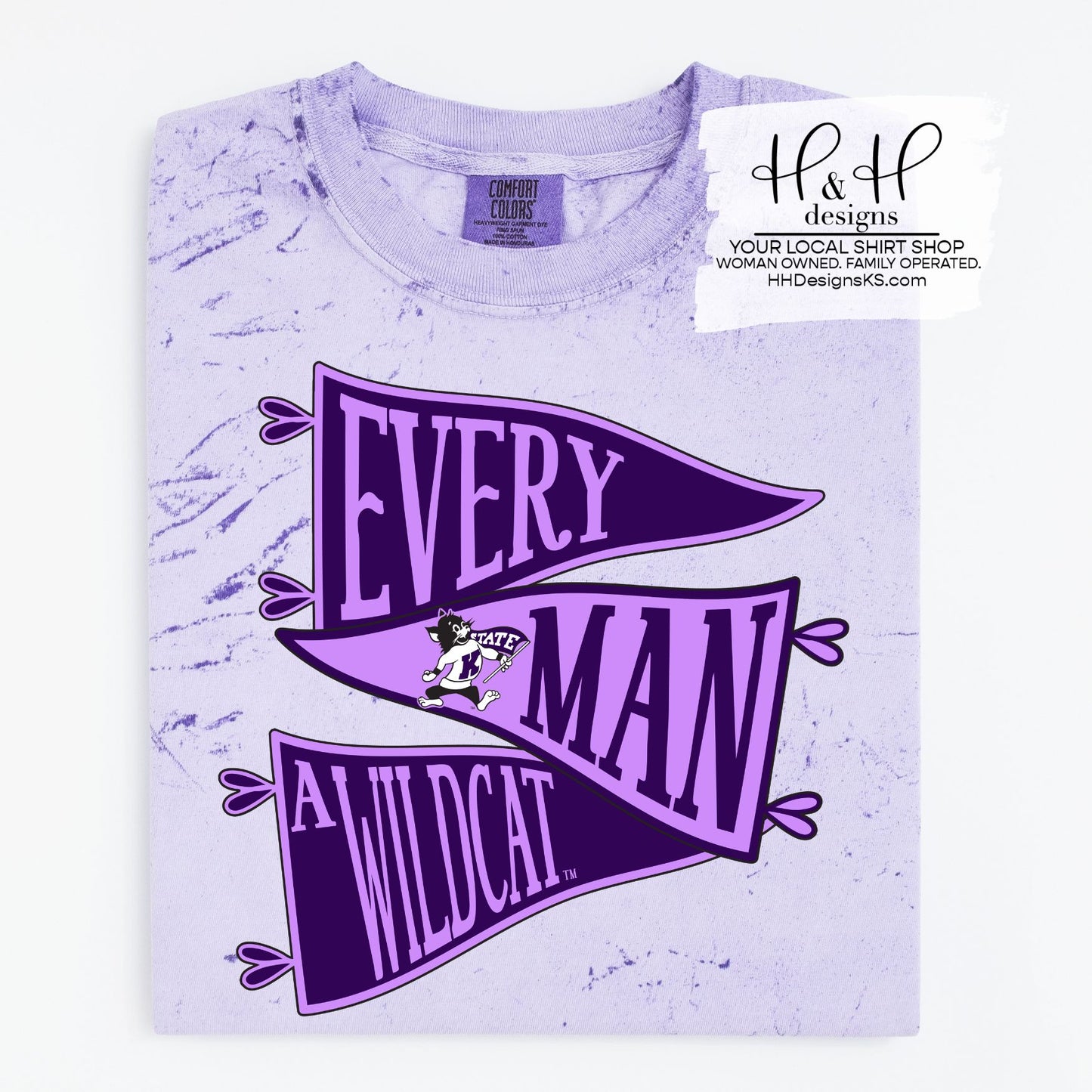 K-State Every Man a Wildcat Mascot Pennant Stack  ~ Licensed Apparel ~ HHKSU202