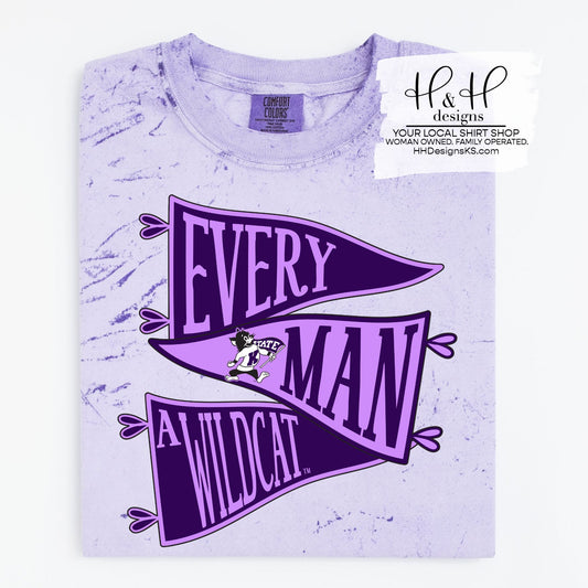 K-State Every Man a Wildcat Mascot Pennant Stack  ~ Licensed Apparel ~ HHKSU202