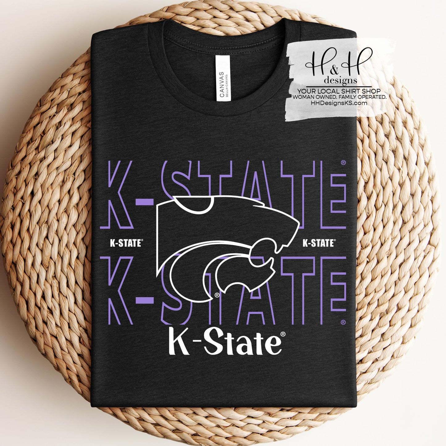 K-State Wildcats Hallow Outline ~ Licensed Apparel ~ HHKSU203
