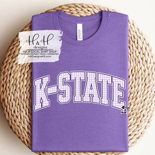 K-State Plaid Arch ~ K-STATE Licensed Apparel ~ HHKSU221