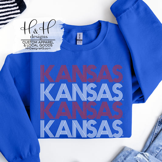 Red & White Kansas Prisma Stack  ~ Licensed Apparel ~ HHKU105