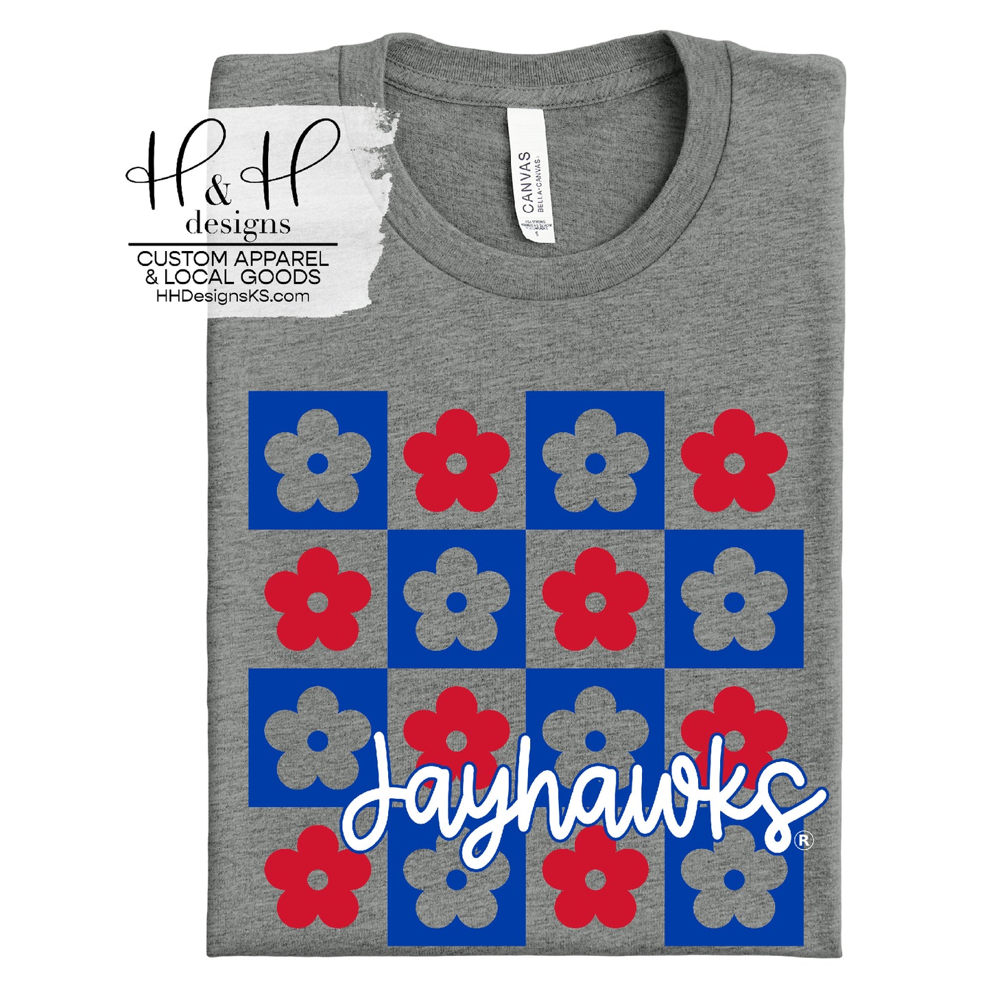 Jayhawks Daisy Block~ Licensed Apparel ~ HHKU109