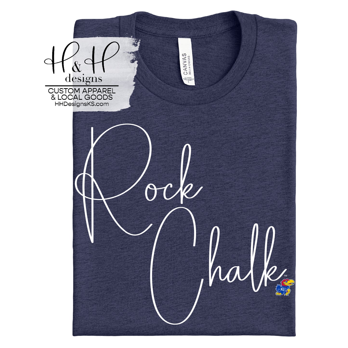 Rock Chalk Swirly Script ~ Licensed Apparel ~ HHKU110