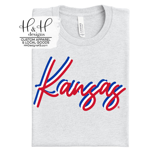 Kansas Script STACK ~ Licensed Apparel ~ HHKU112