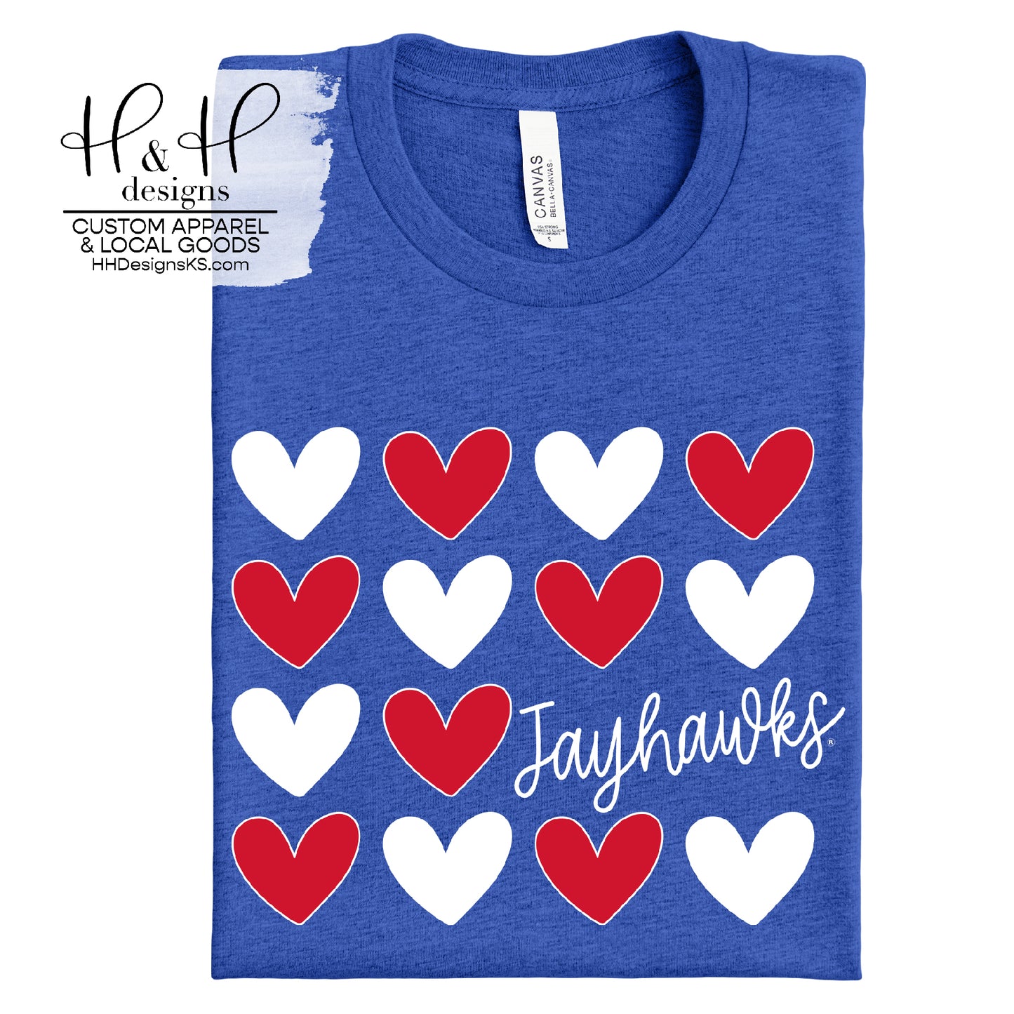 Jayhawks Repeat Hearts ~ Licensed Apparel ~ HHKU117