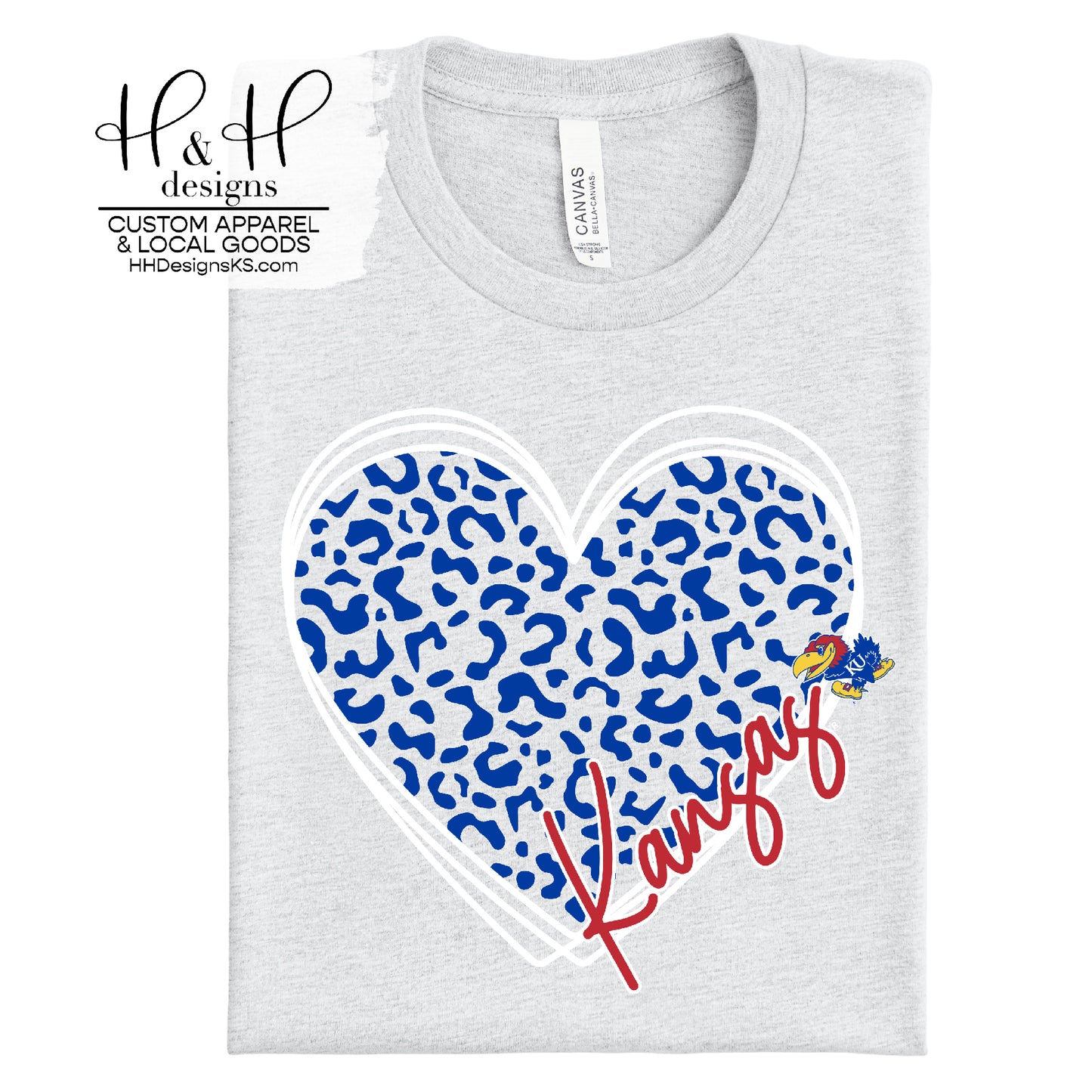 Kansas Hallow Leopard Heart  ~ Licensed Apparel ~ HHKU126