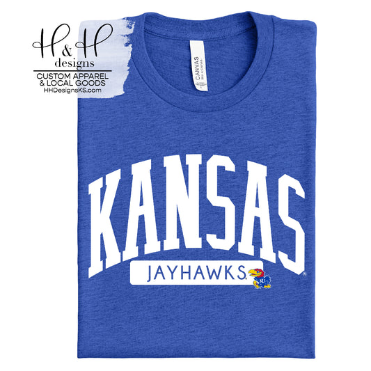 Kansas Jawhawks Classic Block Arch ~ Licensed Apparel ~ HHKU129